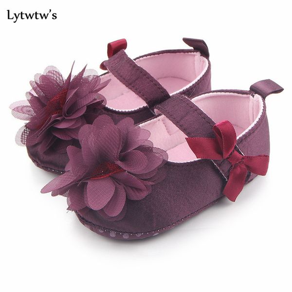 

1 пара lytwtw's kids girls boys first walkers ninas новорожденный infantil кружева цветочный холст детские малыши zapatos shoes дети