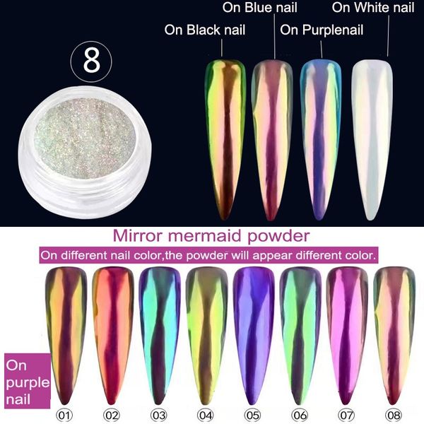 Pangxue espelho prego glitter cor metálico laser pó poeira mágica unhas arte diy abs manicure produto