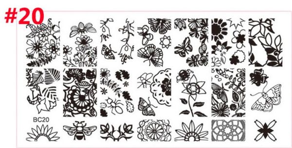 

200pcs plastic nail stamping plates set stamper scraper nail art polish stamp plastic diy art template set manicure to, White