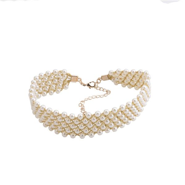 

whole salealiexpress romantic feminino charms for jewelry choker necklaces simulated pearl ornament pendant women necklace kolye um colar, Golden;silver