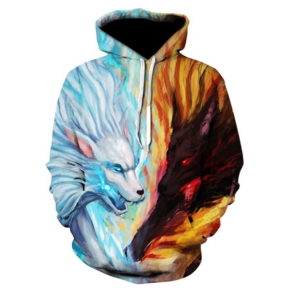 

galaxy wolf printed 3d hoodies men brand hoodie sweathsirts autumn 6xl pullover fashion tracksuits boy jackets, Black