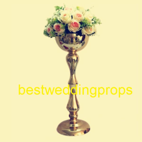 Decoração Novo Estilo de Ouro Ferro Casamento Mesa Centerpieces NicePiece Central para Casamento Festa Cerimônia Anniversary Flower Stand Elegante Vaso Best0096