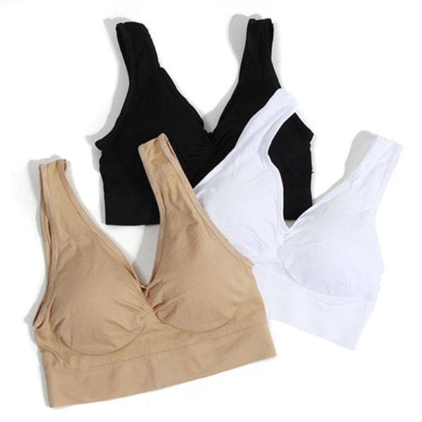 

3pcs/set) ladies fashion plus size underwear ladies seamless tape bra style lace side breathable bra vest, Black;white