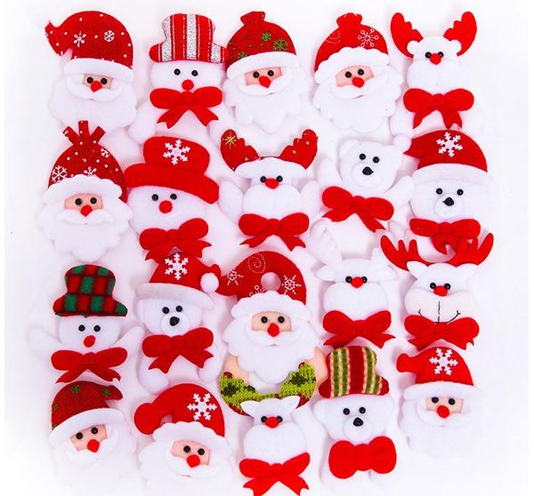 

christmas gift led glowing santa snowman deer bear glow flashing cartoon brooch badge toy christmas luminous decoration sn1418