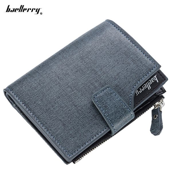 

baellerry new wallet men's short paragraph large cpacity casual wallet multifunctional zipper purse man phone bag, Red;black