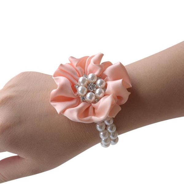 

2018 wedding supplies creative wedding props korean bride and groom simulation flower bridesmaid groomsmen wrist flower