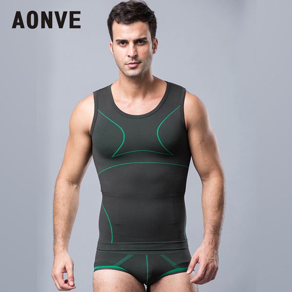 

aonve men body shaping vest shaper hombre stretchy shaperwear body bellies modeling gym sport waist slimming shaper -2xl, Black;brown