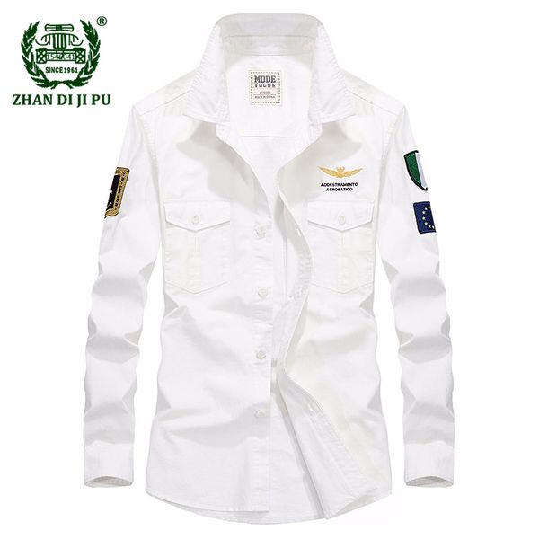 

new 2018 autumn men's casual brand 100% coon white shirt man spring afs khaki black blue long sleeve shirts, White;black