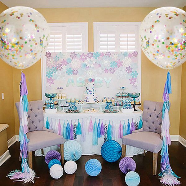 

5pcs/set latex sequins filled 12 inch transparent balloons novelty kids toys birthday party wedding decorations supplies