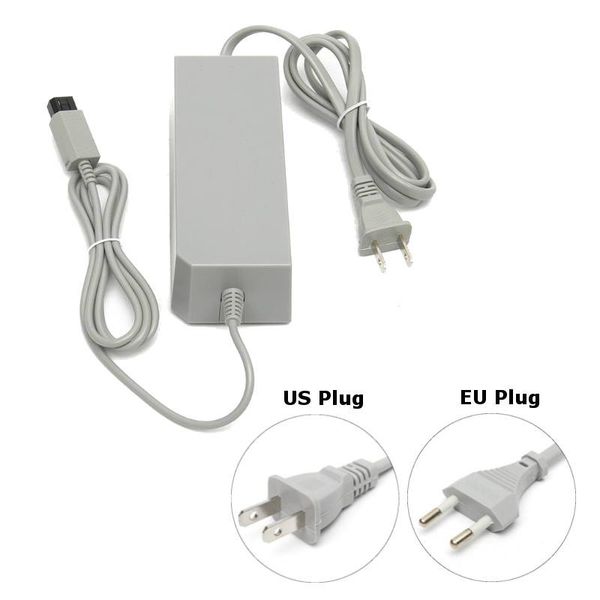 Adattatore CA sostitutivo Adattatore Cavo di ricarica per alimentatore per console Wii Spina UE USA DHL FEDEX SPEDIZIONE GRATUITA