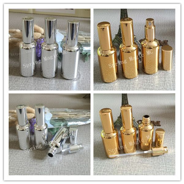 

50pc gold ilver 50ml pray bottle co metic packaging empty perfume bottle gla bottle perfume container refillable bottle