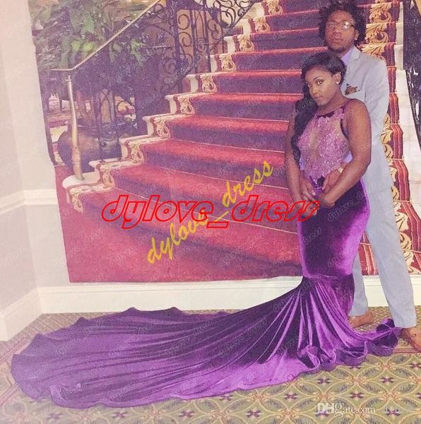 

2021 plus size purple african black girl mermaid prom dresses lace mermaid dress evening gown