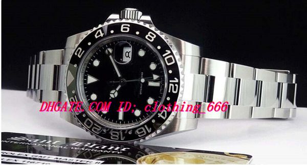 

luxury watches wristwatch 2018 new stainless steel bracelet ii ceramic bezel 116710 automatic men's watch, Slivery;brown