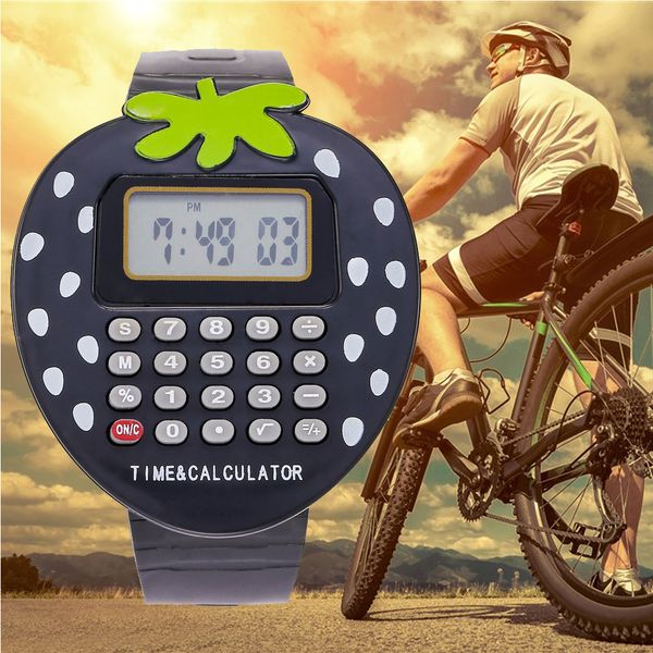 

cute personality fruit appearance fashionable waterproof date led digital sport quartz analog mens wrist watch gift, Slivery;brown