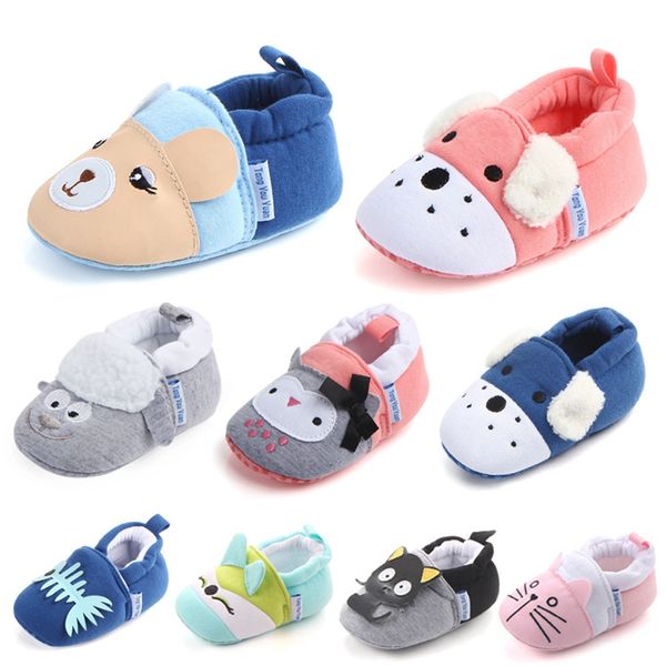 

new baby newborn shoes cute cartoon prewalker soft bottom bebes loafers infant first walkers toddler fashion slippers boys girls