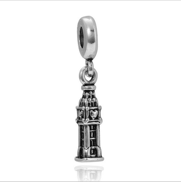 Adatto ai braccialetti Pandora 30pcs Sights of London Charms in argento con perline ciondolano perline per gioielli fai da te in argento sterling europeo all'ingrosso