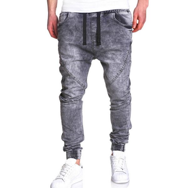 

lasperal male stretch pencil jean new jeans for men trousers men hiphop jean stretch jogger casual streetwear pants retro, Black