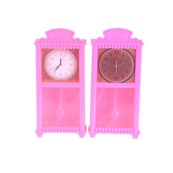 1:12 Dollhouse Miniature Wooden Classical Desk Clock Classic Furniture Toy OT