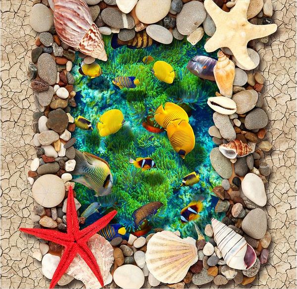 

wallpaper for bedroom walls underwater world 3d three-dimensional painting to map the floor stickers