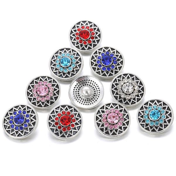 

10pcs new snap jewelry rhinestone love heart 12mm snap buttons fit snap bracelet for mother daughter love, Bronze;silver