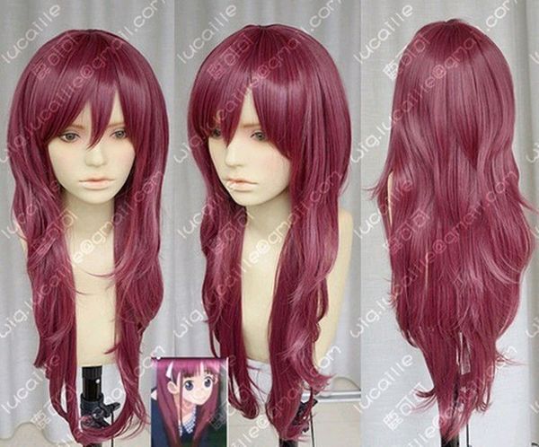 

sell new straight long red purple cosplay wig, Black