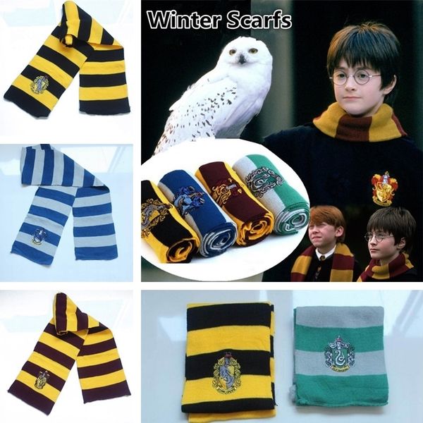 

harry potter scarves harry school gryffindor ravenclaw hufflepuff slytherin badge scarves for women men potter fans fashion gift winte scarf, Blue;gray