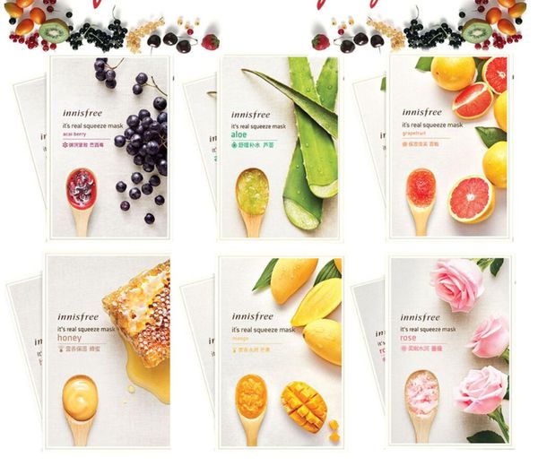 innisfree It's Real Squeeze Mask Idratante Maschera per il controllo dell'olio Maschera antietà per la pelle liscia Corea Cosmetics Maschera per il viso