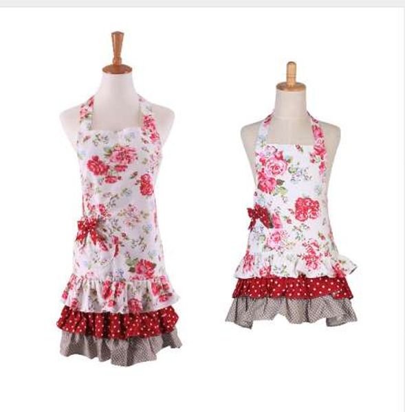 Mãe filha avental elegante algodão-cânhamo flor laço senhora menina aventais cozinha housework pinafore vestido floral babadores elegantes