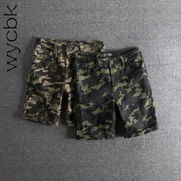 

wycbk 2018 high street summer new fashion men's shorts camouflage men casual shorts solid color beach, White;black