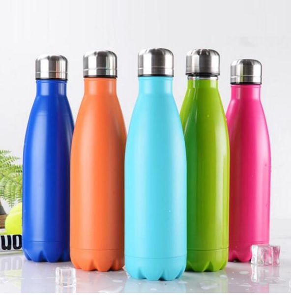 

fast ship 304 stainless steel vacuum flask cola shaped water bottle outdoor portable flask bicycle double walled water bottle