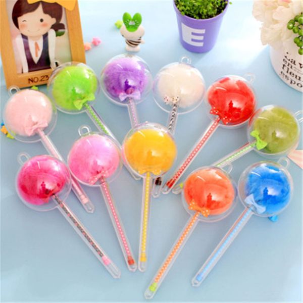 

color hair bulb kawaii plastic ink creative papelaria gel pen neutral pens for school writing office supplies pen stationery