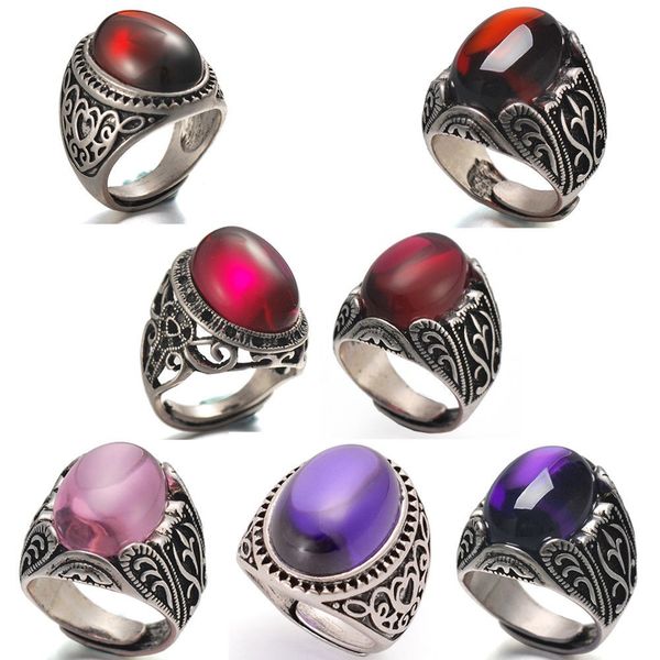 

fashion jewellery metal alloy simulated crystal oval vintage adjustable ring medieval cosplay accessory, Golden;silver