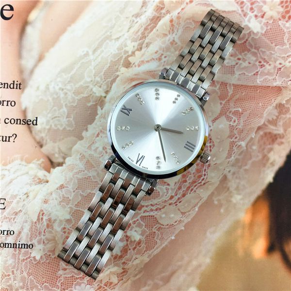 

new model fashion style women watch shine diamonds lady wristwatch steel bracelet chain luxury pink color folding lock box, Slivery;brown