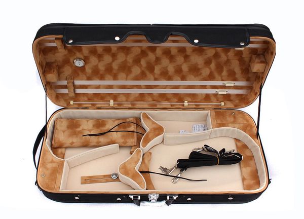 Doppel Casde Violin / Viola Case Halten 2 Stück Starke 4/4 Full Size Notenblatt Tasche