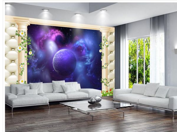 

3d wallpaper custom p wallpaper 3d stereo purple space personality wall mural wallpaper painting tv background