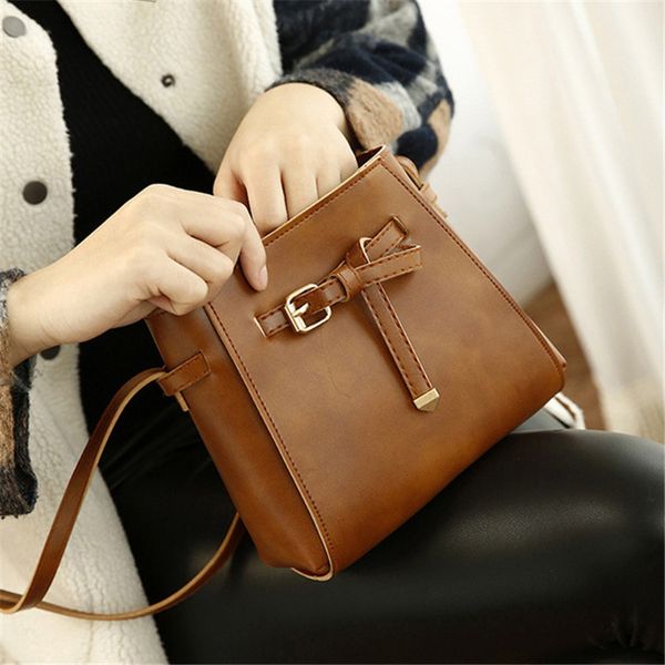 

2018 mini new leather handbags messenger bag wild ladies shoulder bag women's belt decoration small square nb034