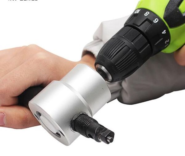 360 Gradi Nibble Taglio di Metallo Doppia Testa Foglio Roditrice Foro Sega Taglierina Attacco Trapano Accessori Per Utensili Elettrici Affrontare Riparazione Auto Metallo