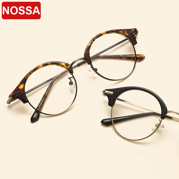 

excellent fashion glasses frames tr90 vintage half frame goggles women men elegant myopia optical glasses clear lens eyewear, Silver