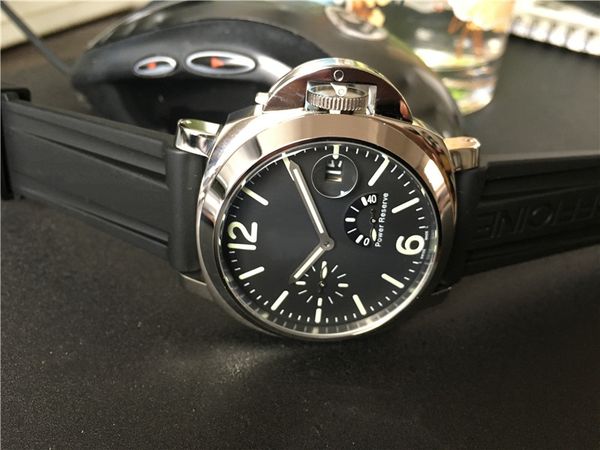 

Man watch mechanical watch tainle teel ca e rubber band black face rubber trap watche for man 041