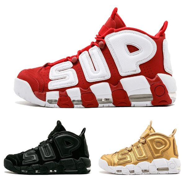 

2018 air more 96 qs olympic varsity maroon mens basketball shoes chi black gold airs 3m scottie pippen uptempo sports sneakers 41-47