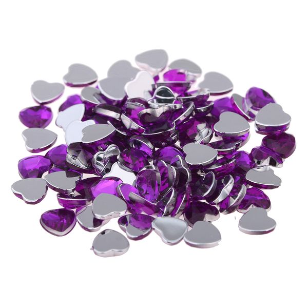 

18mm 500pcs heart shaped normal colors shiny flat facets acrylic flatback rhinestone diy decorations big gems nail stickers, Silver;gold