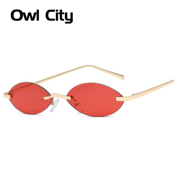

oval sunglasses women brand designer vintage small sun glasses retro rimless luxury ladies sunglass round womens shades, White;black