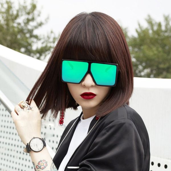 

big square shape women men sunglasses uv400 eyewear sunglasses hip hop all-match sun glasses pc frame resin lens 2018 new, White;black