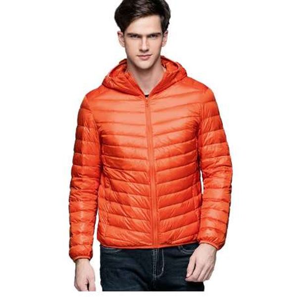 

man winter autumn jacket 90% white duck down jackets men hooded ultra light down jackets warm outwear coat parkas outdoors, Black;brown