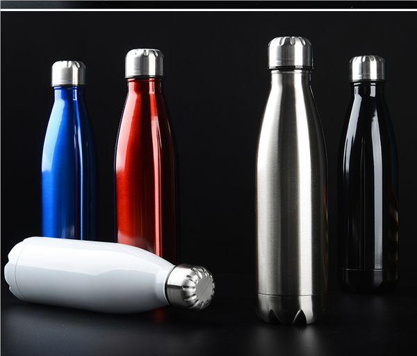 

500ml good quality water bottle double layers vacuum 304 stainless steel cola bottle coffee mugs creative cups healthy drinking