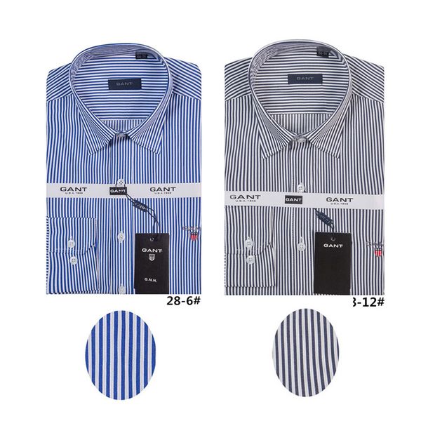 

Мужская рубашка с длинными рукавами в полоску из хлопка хорошего качества Мужска