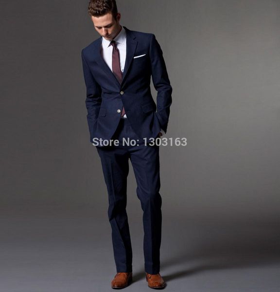 

custom made men suits, tailor made dark blue men's wedding tuxedos for men, slim fit blue men suits jacketpantstiepocket square, White;black