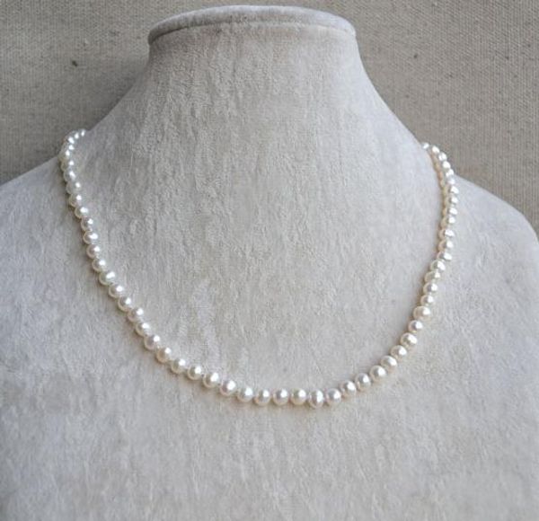 

100% natural pearl jewellery,white color 5-6mm flower girl freshwater pearl necklace,wedding birthday party gift, Black