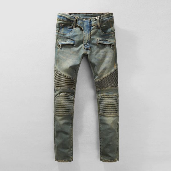 

2019, the new brand fashion european and american summer men's wear jeans are men's casual jeans #55-56-57-59, Blue