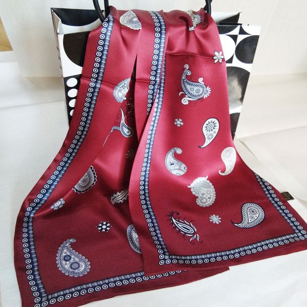 

new vintage 100% pure 12mm thick silk scarf men fashion paisley flowers pattern print double layer silk satin neckerchiefs #4052, Blue;gray